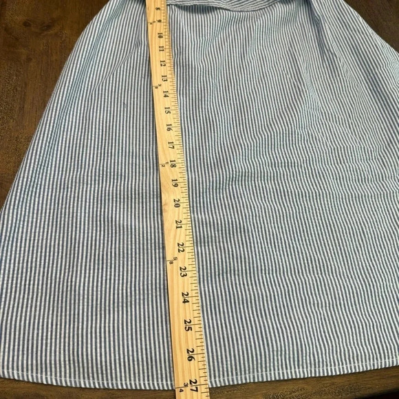 EUC MINKPINK French Twist off the shoulder dress blue and white stripe. Small. - Picture 5 of 7